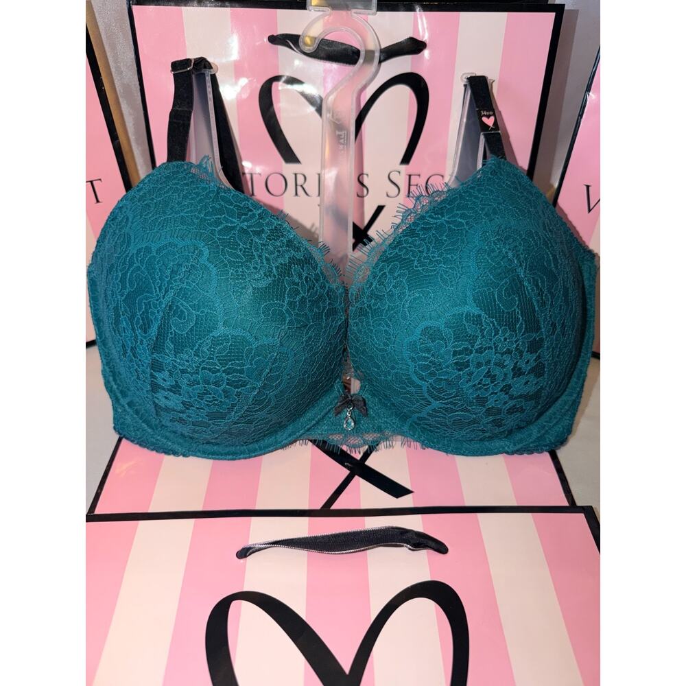 Victorias Secret Push-up Bra Dream Angels 34DD Dark Green